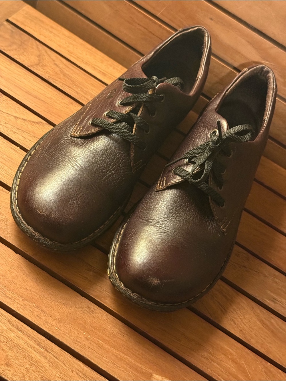 Børn Brown Leather Comfort Oxford Lace Up Shoes Women's 9 / 40.5